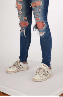  Olivia Sparkle blue jeans with holes calf casual dressed white sneakers 0002.jpg